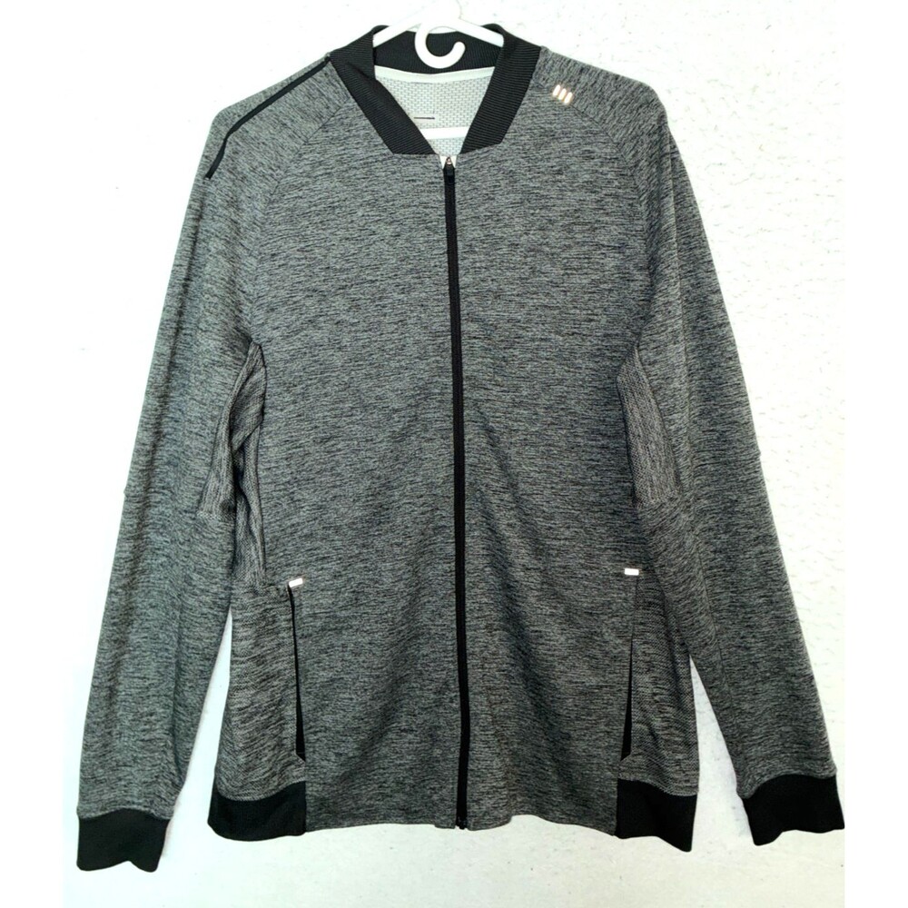 Lululemon Heather Grey Graphite Men’s L Performance Textured Tech Bomber Jacket